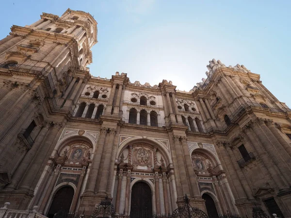 Wall Cathedral Malaga European City Andalusia Region Spain Clear Blue — Fotografia de Stock