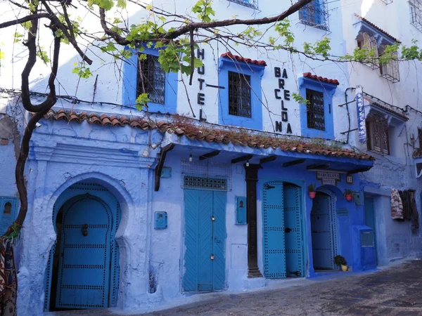Chefchaouen Morocco April 2019 Arabian Hotel Building African City Warm — Stockfoto