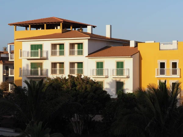 Complex Houses African Sal Island Cape Verde Clear Blue Sky — Foto de Stock