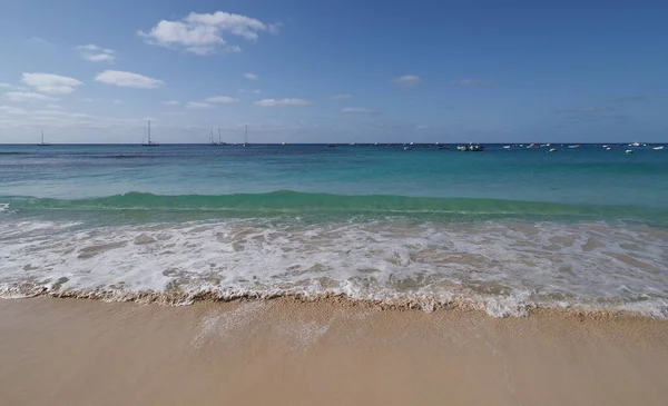 Playa Yates Barcos Océano Atlántico Ciudad Africana Santa María Isla —  Fotos de Stock