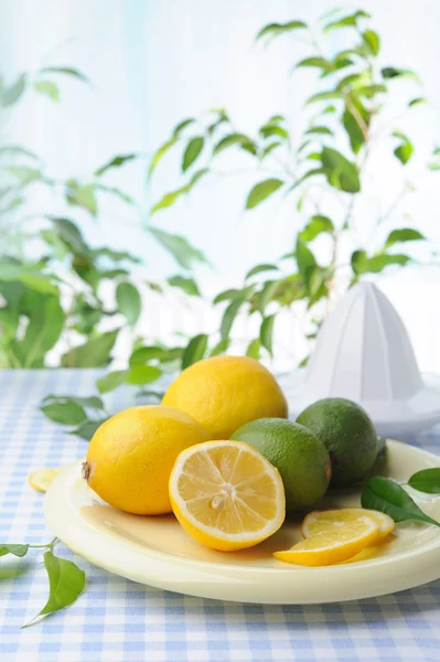 Ripe lemons being used to make fresh lemonade — Stock Photo, Image