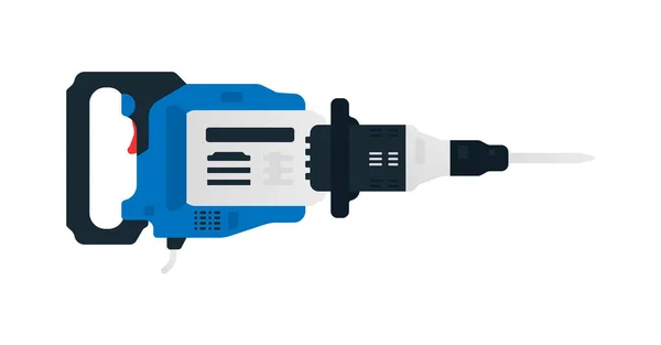 Martelo elétrico. Ferramenta elétrica para trabalhos domésticos, rodoviários, de construção e de acabamento. Ferramenta profissional do trabalhador. Ilustração vetorial isolada sobre fundo branco — Vetor de Stock