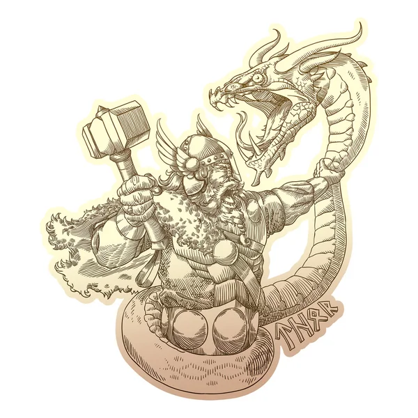 Dios nórdico Thor — Archivo Imágenes Vectoriales