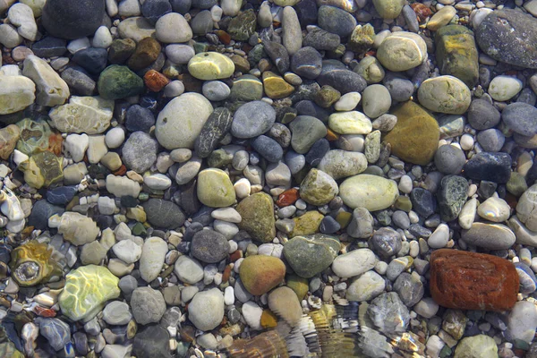 Морська Різнокольорова Галька Середземному Морі — стокове фото