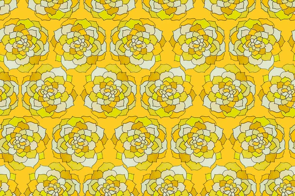 Adorno Floral Inconsútil Color Amarillo — Foto de Stock
