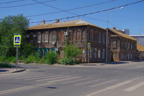 Astrakhan Russia 2021 View Old Houses City — Stock Photo, Image