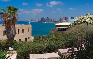 İsrail, Tel Aviv. 08.23.21. Deniz kıyısındaki eski bir kasaba.