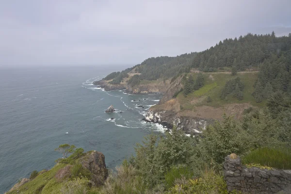 Oregon coast cliffs and the pacific ocean. — Stock Photo, Image