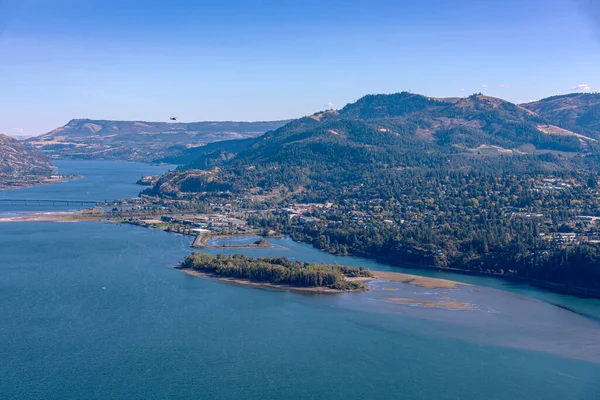 Stad Och Omgivande Landskap Hood River Och Columbia Gorge Oregon — Stockfoto