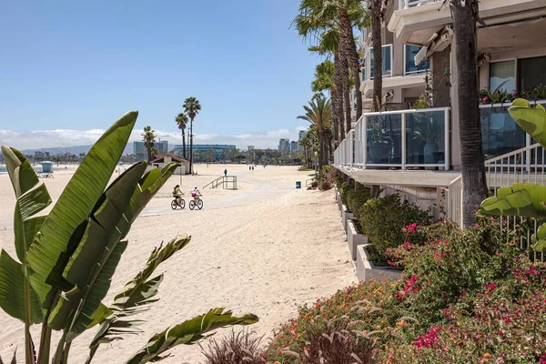 Long Beach California Residential Condominiums Beach Recreation Surrounded Plants — Foto Stock