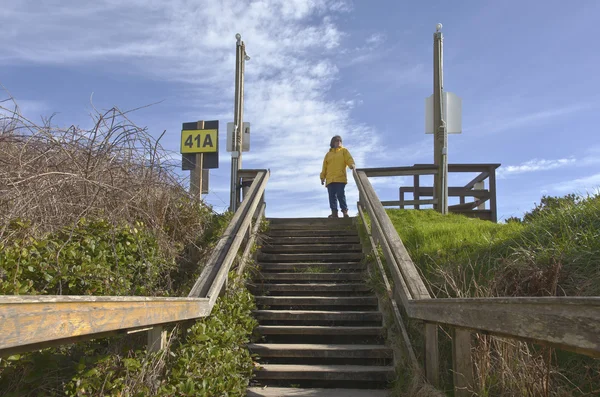해변에 보행자 계단. — 스톡 사진
