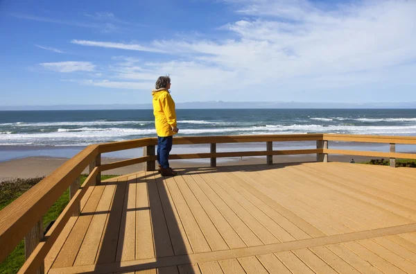 Olhando para a praia na costa do Oregon . — Fotografia de Stock