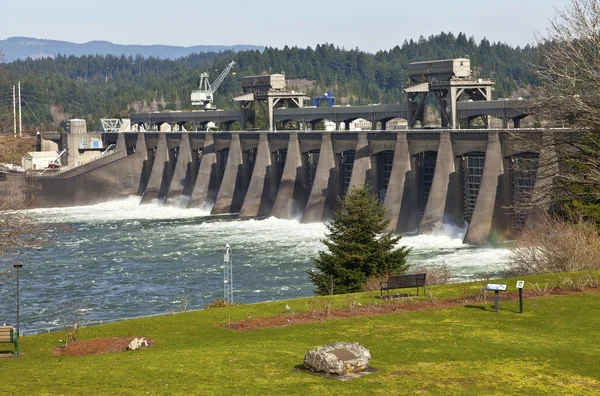 Bonneville Dam water release through the gates. — Stock Photo, Image
