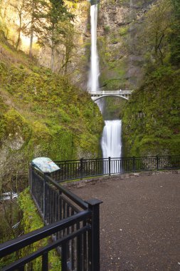 Multnomah Falls in Oregon state. clipart