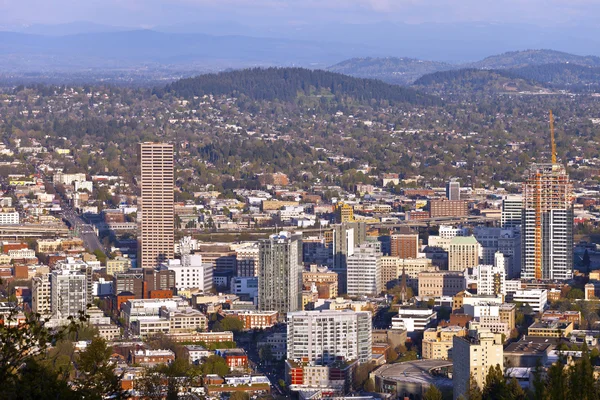 Portland Oregon city výhled při západu slunce. — Stock fotografie