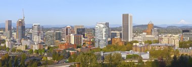 Portland şehir binaları panorama Oregon.
