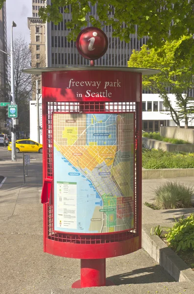 西雅图市中心公共城市地图. — 图库照片