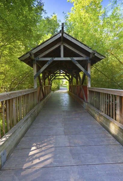 Small wooden covered bridge Oregon. — Stock Photo, Image