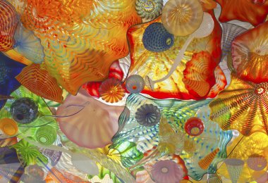 Sanat Tacoma Washington cam heykel.