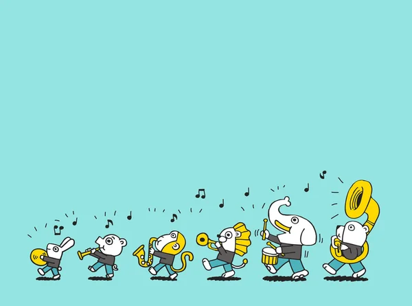 동물들은 음악을 연주 한다 — 스톡 벡터