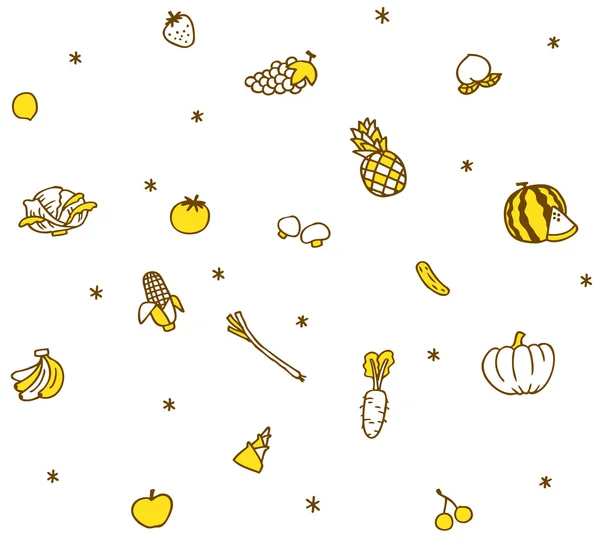 Groenten en fruit patroon — Stockvector