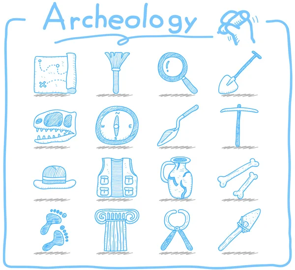 Archeology icon set — Stock Vector