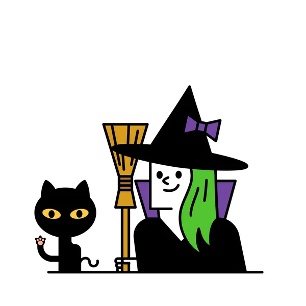 Personagem bruxa Halloween — Vetor de Stock