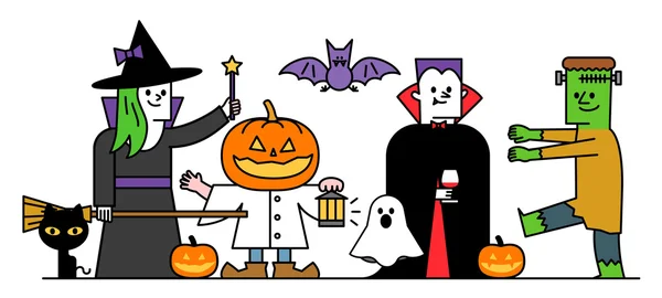 Illustration des caractères Halloween — Image vectorielle