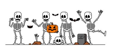 Halloween karakterler illüstrasyon 