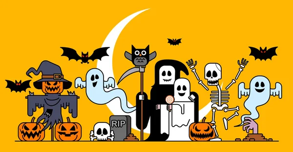 Illustration des caractères Halloween — Image vectorielle