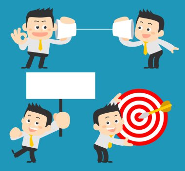 İşadamı farklı poz set