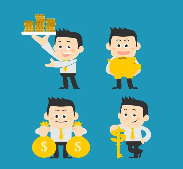 Businessmen set illustration — Stock Vector