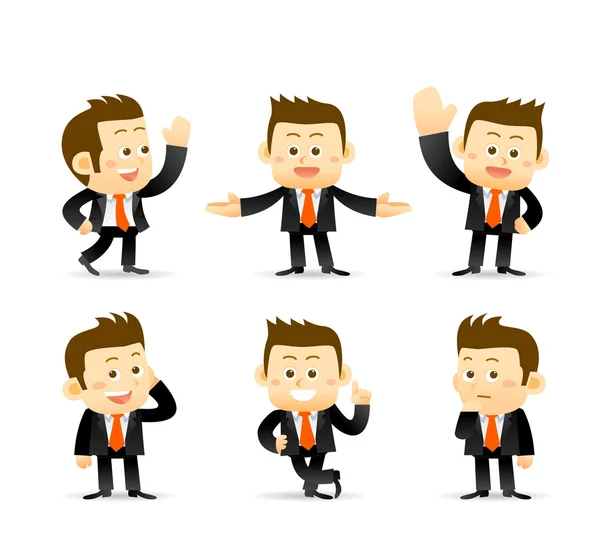 Empresarios en diferentes poses — Vector de stock