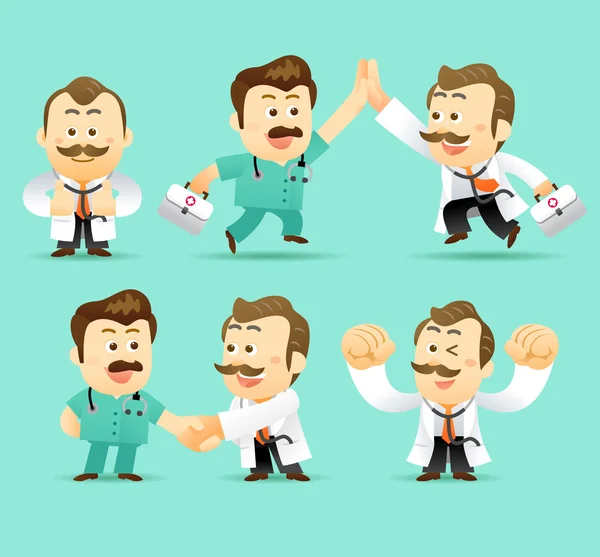 Cartoon Doctor set — Stock Vector