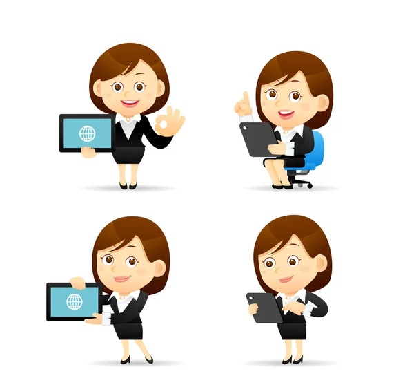 Illustration - Businesswoman set — Stock Vector