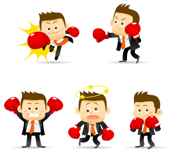 Персонажи мультфильмов о боксе — стоковый вектор