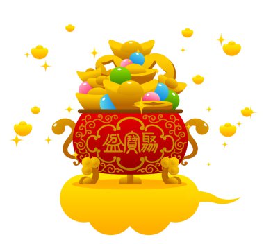 Chinese New Year treasure bowl clipart
