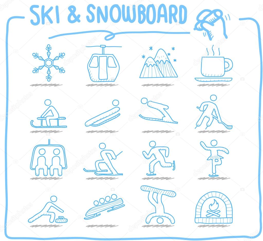 Ski and Snowboarding icons