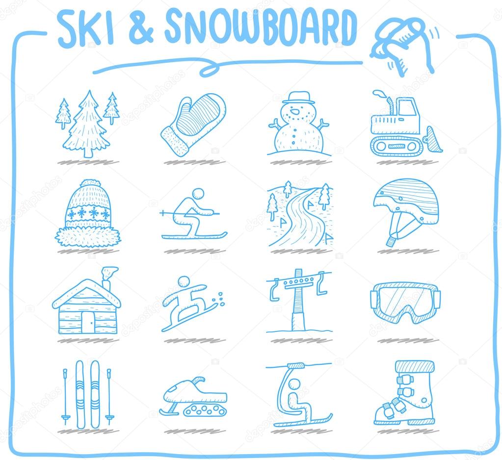 Ski and Snowboarding icons