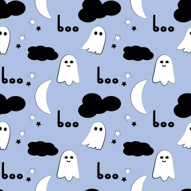 Kusursuz cadılar bayramı şablonu. Hayaletler ve bulutlar