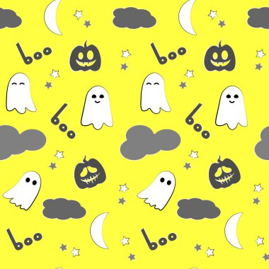 Kusursuz cadılar bayramı şablonu. Hayaletler ve bulutlar