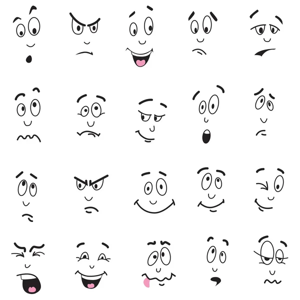 Expresiones faciales — Vector de stock