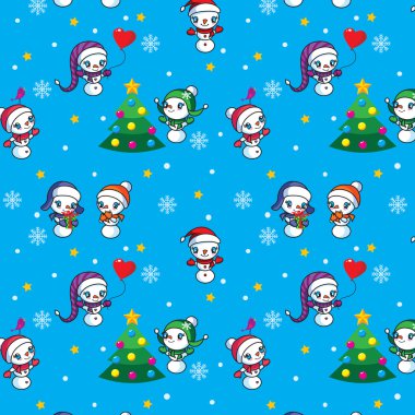 Sevimli kardan adamlar seamless modeli