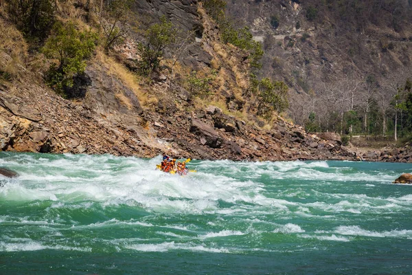 Rafting Caiaque Rio Ganga Rishikesh Haridwar Índia — Fotografia de Stock