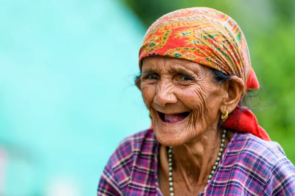 Smiling Old Lady People Pithoragarh Uttrakhand India Picture Date 2018 — 스톡 사진