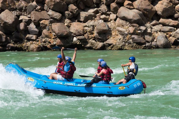 Rafting Caiaques Rio Ganga Rishikesh Haridwar Índia — Fotografia de Stock