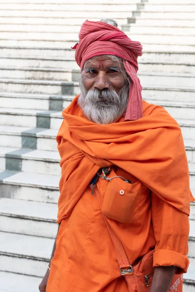 Homme Costume Traditionnel Lors Foire Pushkar Pushkar Ajmer Rajasthan Inde — Photo