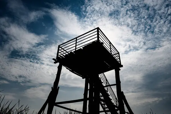 Vista Torre Salvavidas Atardecer — Foto de Stock