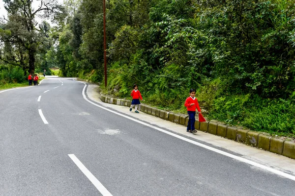 Školáci Lidé Pithoragarh Uttrakhand Indie Foto Datum Červen 2018 — Stock fotografie