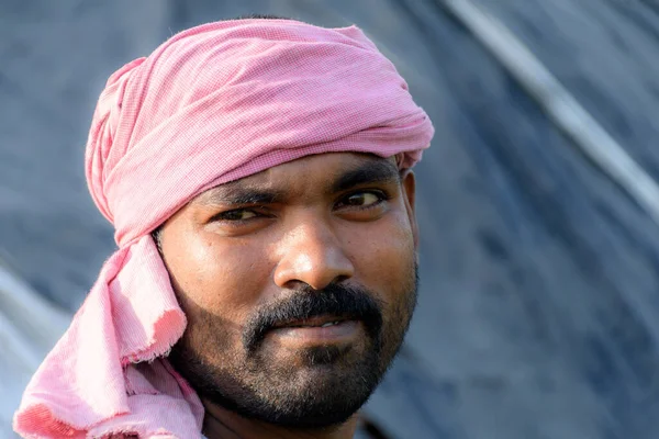 Portrait Homme Farmers Rural Country Side Area India Zone Rurale — Photo